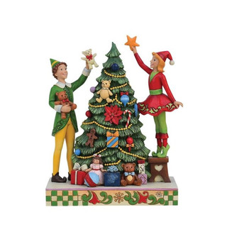 Buddy Elf and Jovie Treat Every Day like Christmas (Decorating the tree) Figurine 6013939