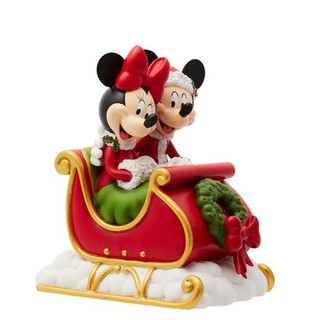 Disney Showcase Mickey & Minnie Holiday Sleigh Ride Figurine 6015327