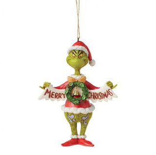 The Grinch Merry Christmas Banner Hanging Ornament By Jim Shore 6015226