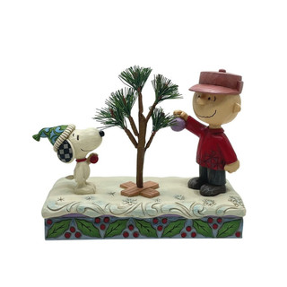 Snoopy and Charlie Brown Christmas Tree Figurine By Jim Shore 6015029