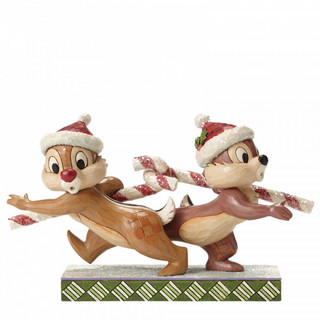 Disney Traditions Chip 'n' Dale with crossed candy canes Christmas figurine