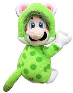 Official World of Nintendo Cat Luigi with Magnets Small Plush Cuddly Toy