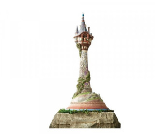 Disney Traditions Tower from Tangled where Rapunzel was held captive and can be seen at the window with Pascal Figurine