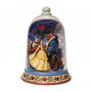 Disney Traditions Beauty and the Beast dancing whilst their friends look on 30th Anniversary figurine