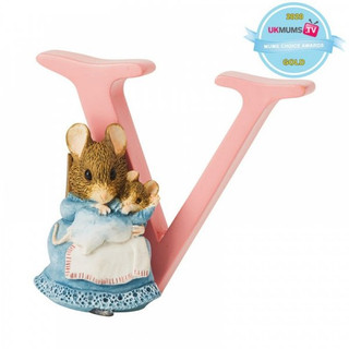 Beatrix potter freestanding alphabet letter V - Hunca Munca and Baby figurine