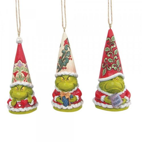 Grinch Gnome Hanging Ornament set of 3 By Jim Shore