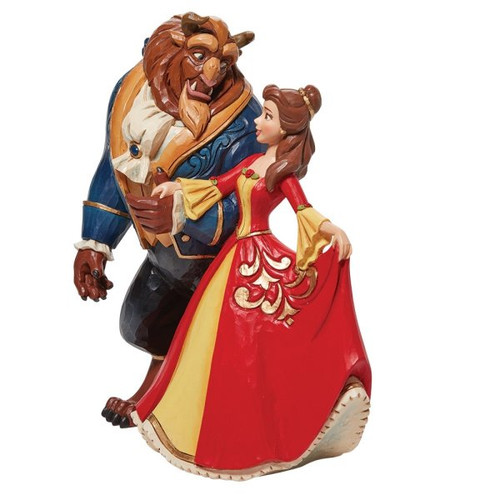 Disney Traditions Beauty & the Beast Enchanted Christmas Figurine By Jim Shore