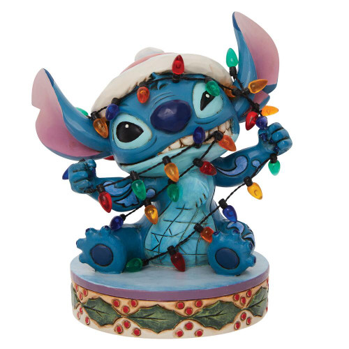 Disney Traditions Stitch Wrapped in Lights Figurine  Figurine By Jim Shore