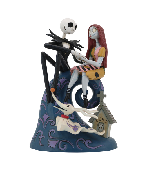 Disney Traditions Nightmare Before Christmas, Jack, Sally, Zero and his Gravestone Figurine By Jim Shore 6013054