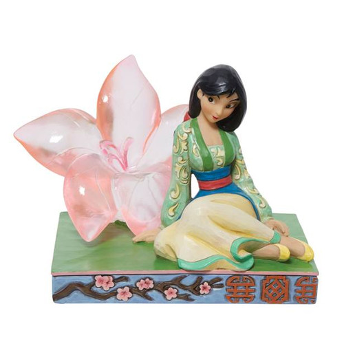 Disney Traditions Mulan with Clear Resin Cherry Blossom Figurine By Jim Shore 6011922