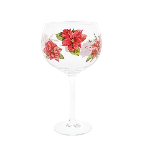 Red Poinsettia Copa Gin Glass By Ginology A30664