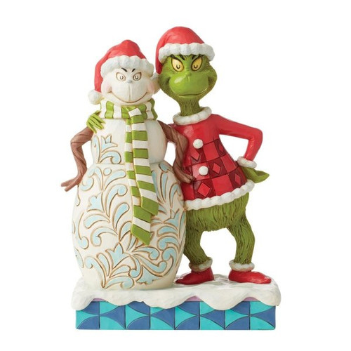 The Grinch with Grinchy Snowman Figurine By Jim Shore 6012695