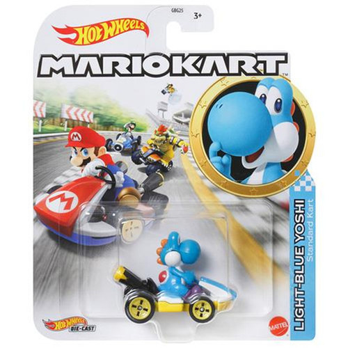 Hot Wheels Mario Kart Light Blue Yoshi Standard Kart