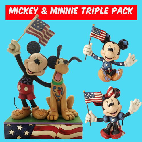 Disney Traditions Mickey & Minnie Patriotic Triple Pack