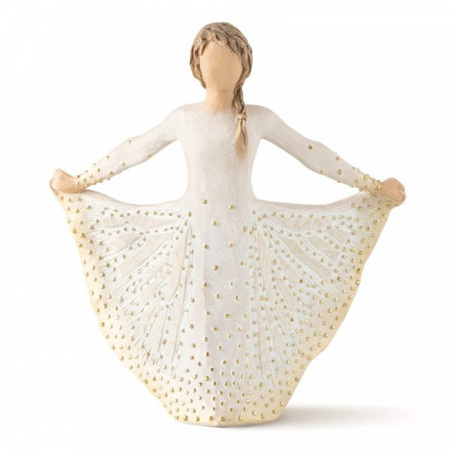 Willow Tree figurine depicting a girl holding her dress outwards