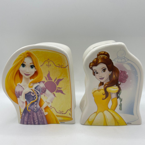 DAMAGED BOX - Disney Enchanting The Lost Princess Rapunzel and Beautiful as Rose Belle Money Bank Double Pack