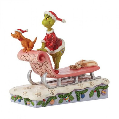 The Grinch and Max On A Sled Figurine By Jim Shore 6015215