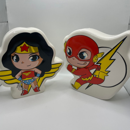 DAMAGED BOX - DC Super Heroes 'Wonder Woman' and 'The Flash' Double Pack Money Banks