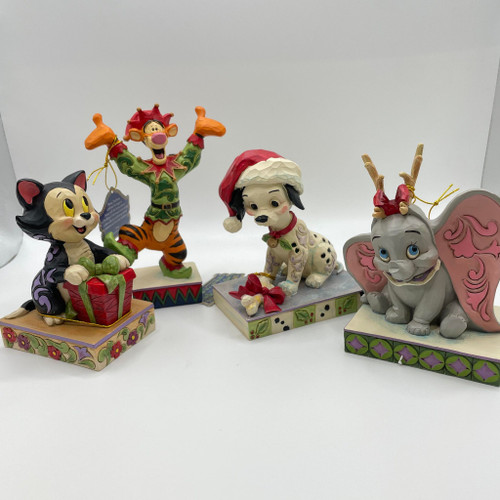 Disney Traditions Christmas Personality Pose Bundle of 4 Figurines