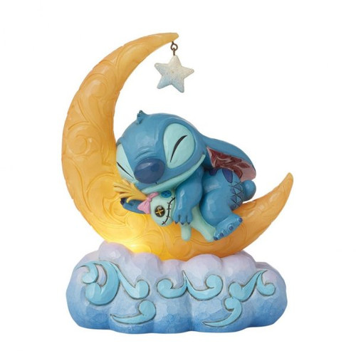 Disney Traditions Sweet Dreams (Stitch & Scrump on Light-up Moon Figurine) By Jim Shore 6016334