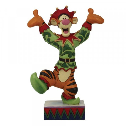Disney Traditions Tigger from Winnie the Pooh dressed as an elf figurine