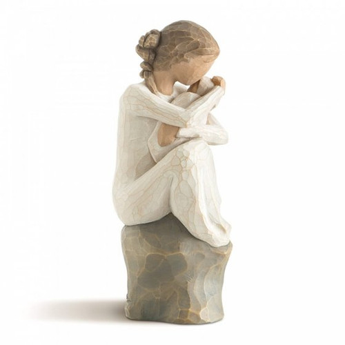 Willow Tree Guardian Figurine showing a girl holding a newborn baby