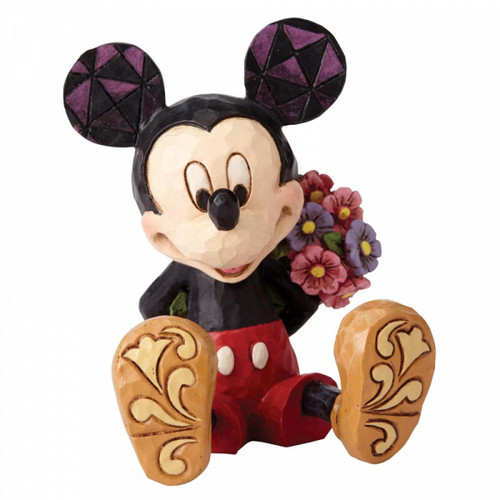 Disney Traditions Mickey hides a bouquet behind his back mini figurine