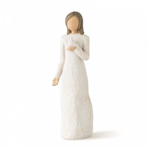 Willow Tree With Sympathy Figurine showing a girl holding a white dove