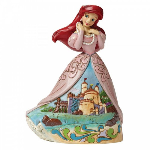 Disney Traditions Ariel (The Little Mermaid) with a castle scene on her dress figurine