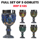 Full Set of 5 Harry Potter Decorative Goblets