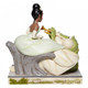 Disney Traditions Princess Tiana on lily pads while Louie serenades her with his trumpet figurine