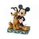 Disney Traditions Mickey hugging Pluto figurine