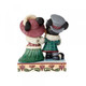 Disney Traditions Mickey and Minnie dressed in Victorian holiday outfits, Minnie holds a present Figurine