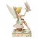 Disney Traditions Tinker Bell, the fairy from Peter Pan sitting on a toadstool with a butterfly figurine