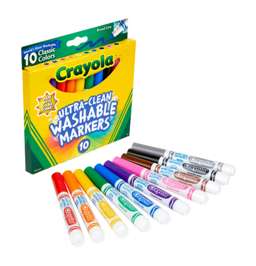 Crayola Washable Ultra Clean Markers Broad Tip Classic 10ct