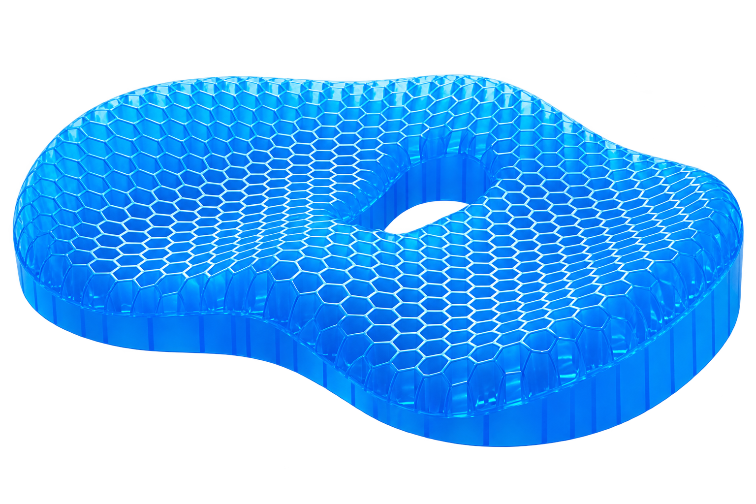 Whole connected blue FormaGel cushion with enclosed rear opening