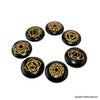 Black Obsidian Disc engraved with Chakra Signs Black Obsidian Disc engraved with Chakra Signs