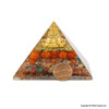 Chakra Orgonite Pyramid with Rudraksha and Shree yantra