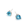 Swiss Blue Topaz Heart Studs