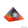 Crystal chakra stones orgonite pyramid with aura symbol