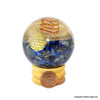 Lapis Lazuli and crystal point orgonite sphere with copper coil Lapis Lazuli and crystal point orgonite sphere with copper coil