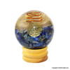 Lapis Lazuli and crystal point orgonite sphere with copper coil Lapis Lazuli and crystal point orgonite sphere with copper coil