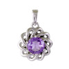 Spiral Sun Gemstone sterling silver pendant
