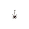 Classic round gemstone sterling silver pendant