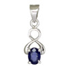 Sapphire XO sterling silver gemstone pendant