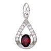 Gemstone Drop pendant with CZ 8 X 6