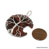 Mahogany Jasper moon wire wrap pendant - Tree of life design