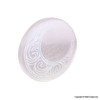 Selenite Round Slab engraved with crescent moon - 3 inch