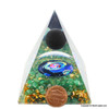 Jade Quartz & Black Tourmaline Orgonite Cosmic Pyramid - 3 inch Jade Quartz & Black Tourmaline Orgonite Cosmic Pyramid - 3 inch