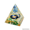 Jade Quartz, Moonstone & Lapis Lazuli Orgonite Cosmic Pyramid - 3 inch Jade Quartz, Moonstone & Lapis Lazuli Orgonite Cosmic Pyramid - 3 inch